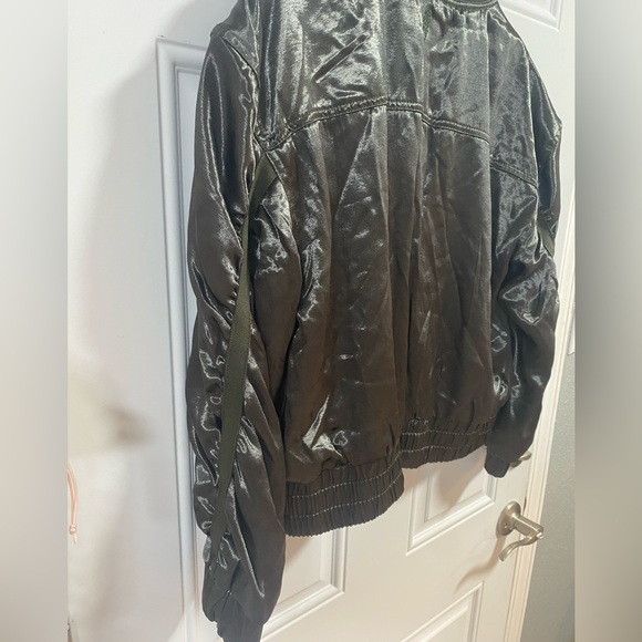 Free People | Satin Green Bomber Jacket NWT! - Picture 7 of 11
